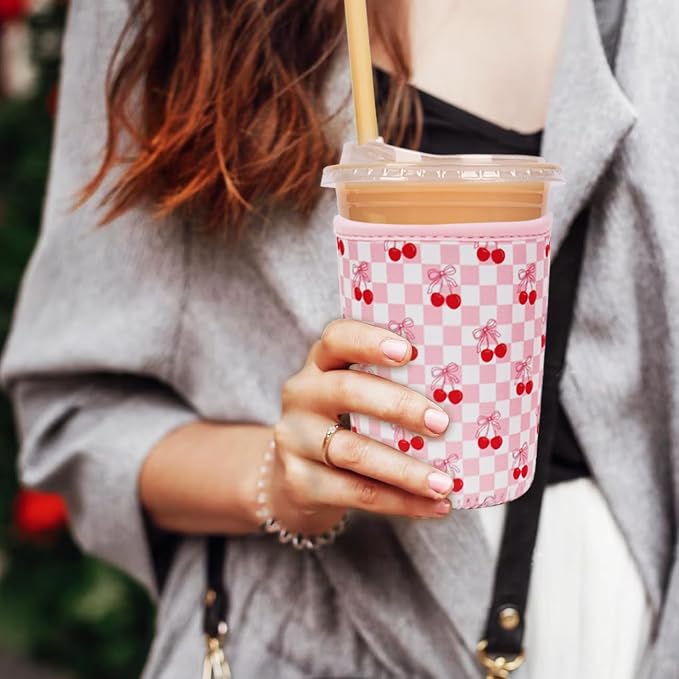 Reusable Insulated Neoprene Iced Coffee Cup Sleeve, Durable Drink Sleeve - Image 2
