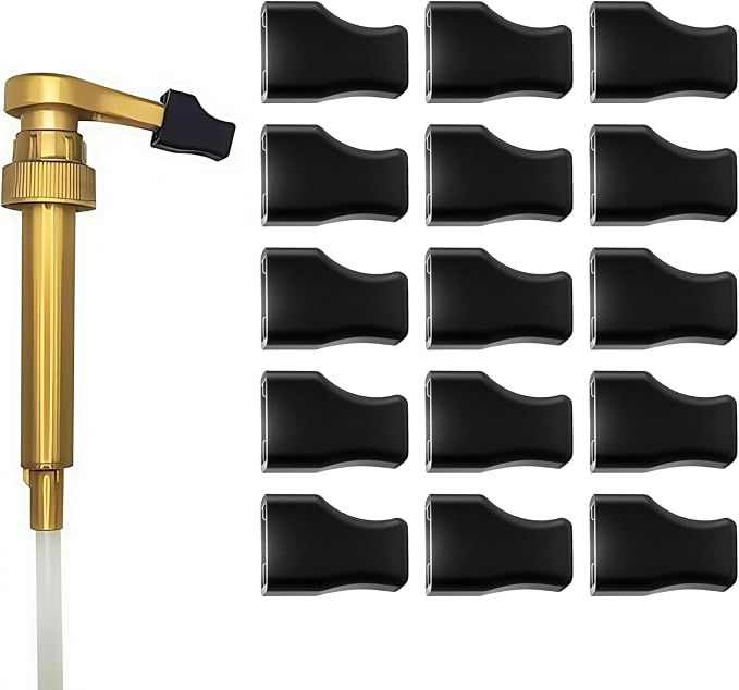 15 Pcs Coffee Syrup Pump Tip Covers Black Rubber Seal Caps by Unknown