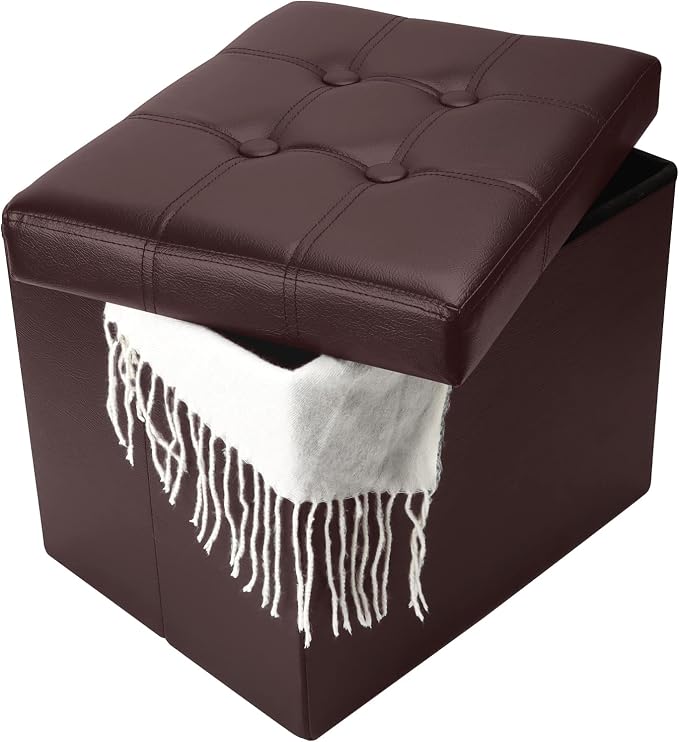 Bsketa Storage Ottoman, Folding Foot Stool by Bsketa