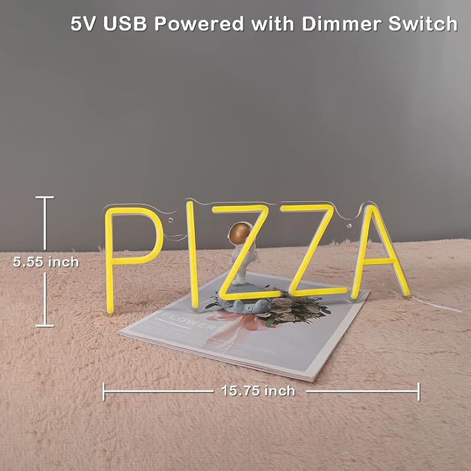 Planzo PIZZA LED Neon Sign for Business Store Restaurant Bar Coffee Shop Neon - Image 2