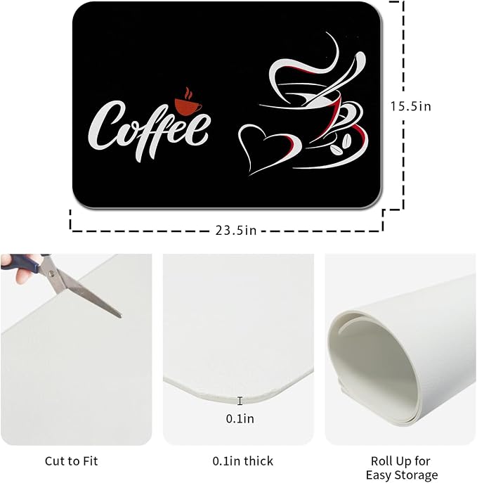 Coffee Bar Mat Rubber Dish Drying Mat - Image 6
