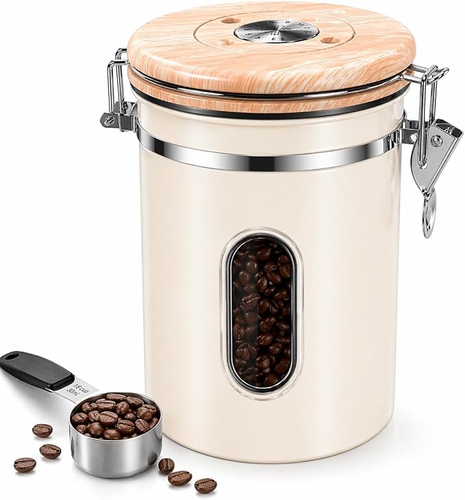 22oz Coffee Canister Airtight Stainless Steel Coffee Bean Storage Container by INFTYLE
