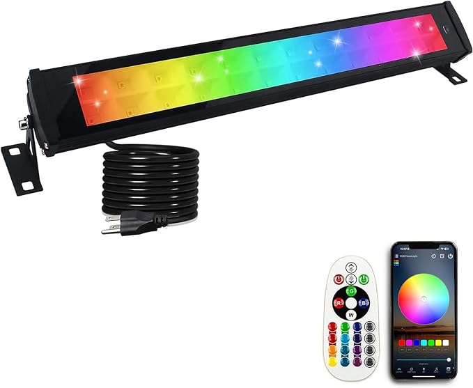 50W RGB Wall Washer Light, RGB Light Bar LED Smart Wall Lights by Bosite