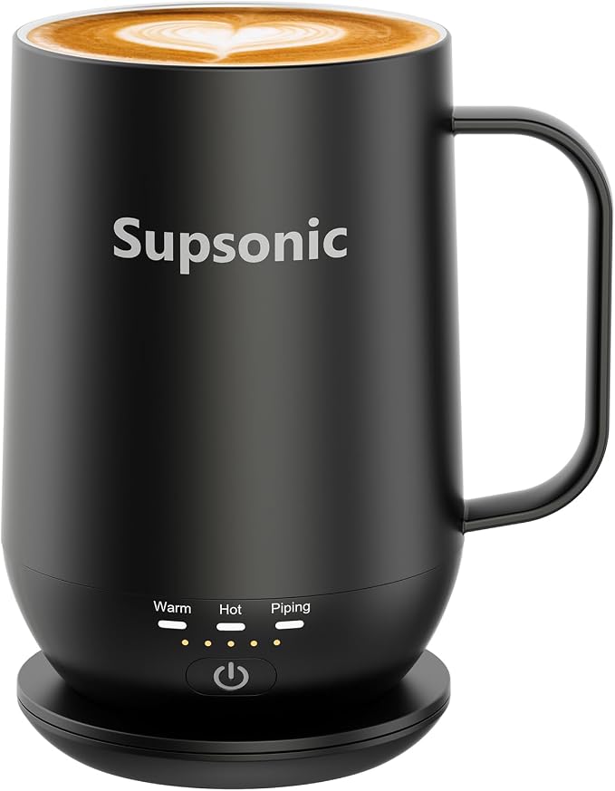 Supsonic - 16oz Self Heating Coffee Mug, Smart Heated Coffee Mug Faster by Supsonic