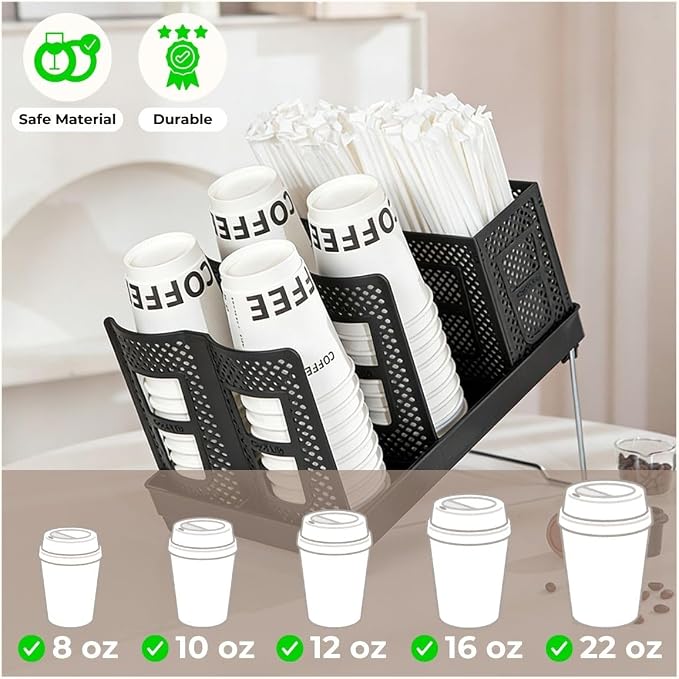 Atarvana 6 Slots Coffee Cup and Lid Storage Holder - Image 4