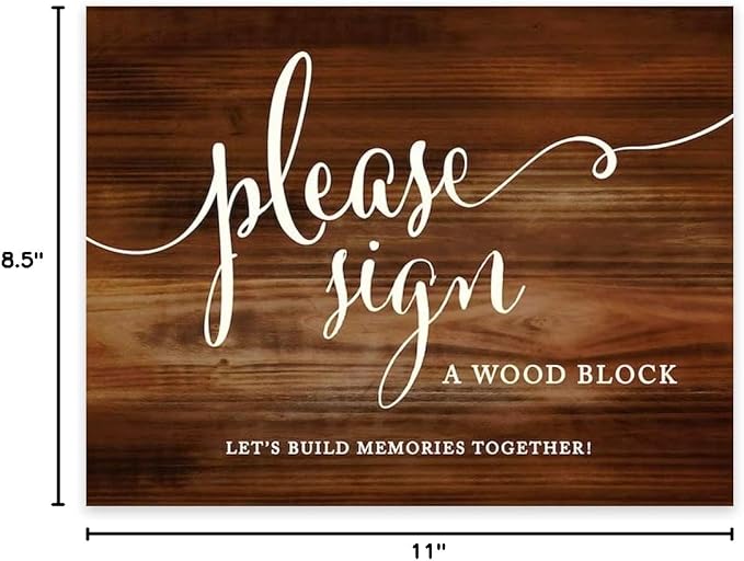 Andaz Press Wedding Party Signs, Rustic Wood Print, 8.5x11-inch, Please Sign a - Image 9