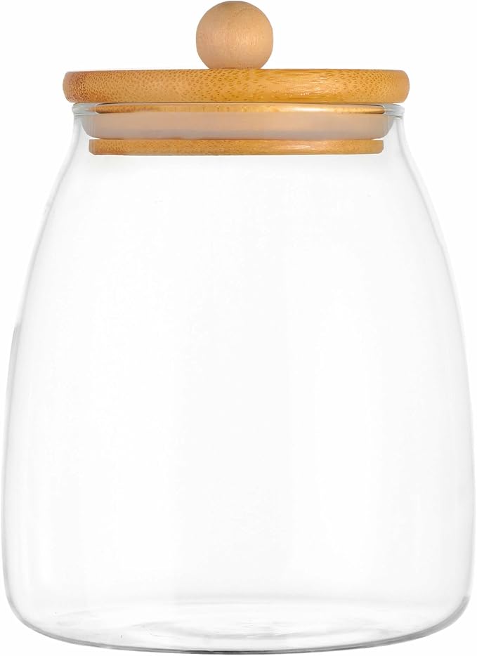 Glass Storage Jar with Lid Glass Container Apothecary Jar 27OZ/ 800mL by HOOPZOZA