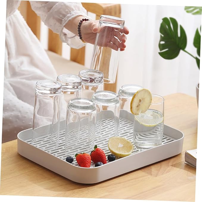 IMIKEYA Double Layer Drain Storage Tray Dish Tray Drip Small Dish Rack Drainer - Image 4