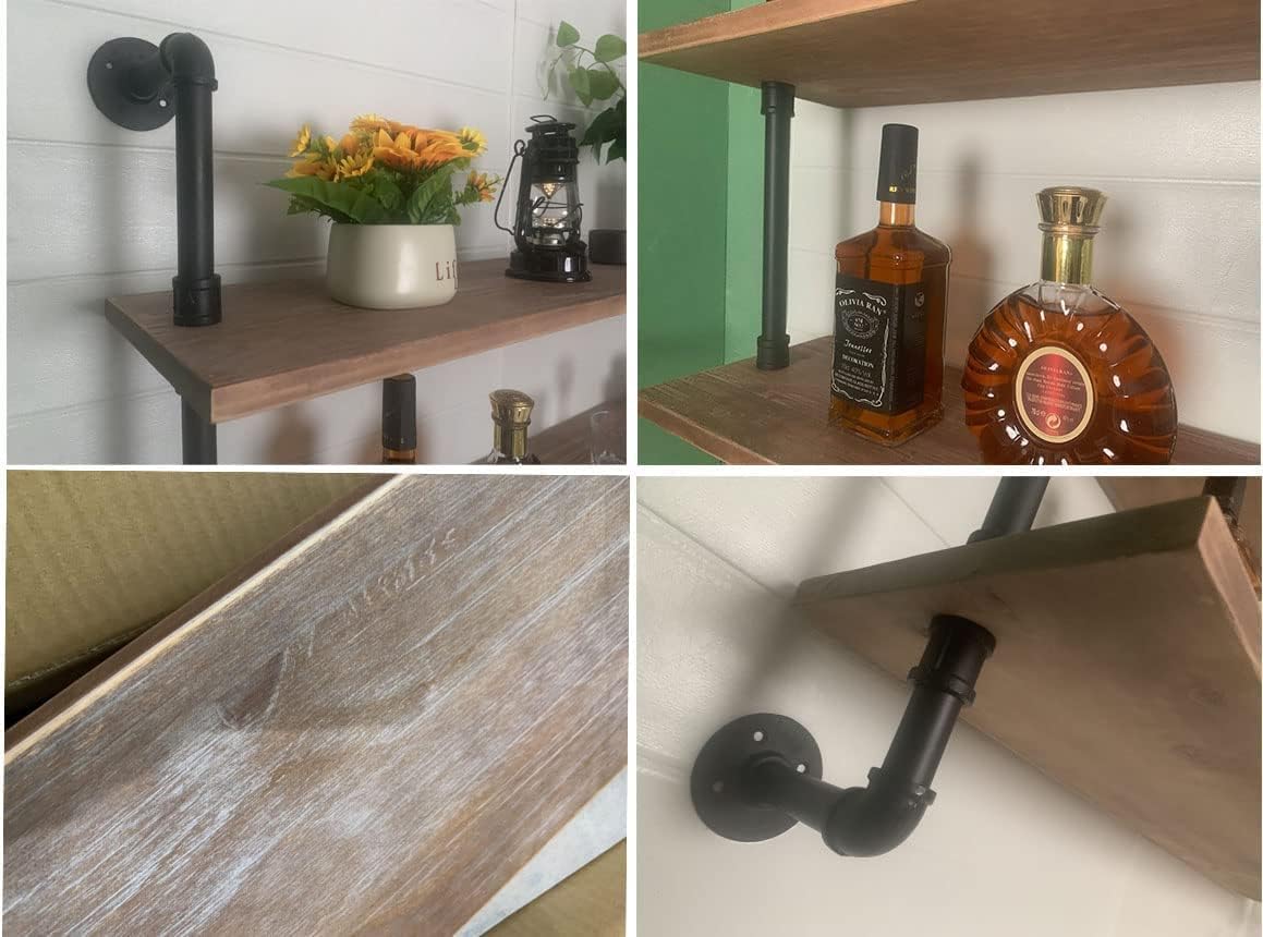 Floating Bookshelf Shelves Industrial Pipe Shelving Floating Pipe Shelf with Wood Planks 48 inch Industrial Wall Shelves Rustic Hanging Bookshelf Farmhouse Kitchen Shelving