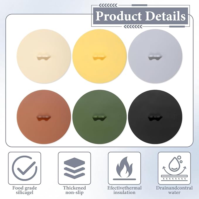 6PCS Silicone Cup Lids, 3.94 Inch Diameter Multicolor Cup Cover - Image 3