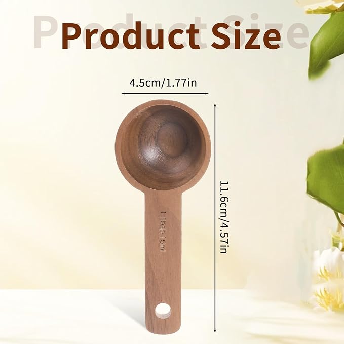 Walnut Wooden Coffee Scoop for Jars, Coffee Scoop for Ground Coffe Handmade - Image 2