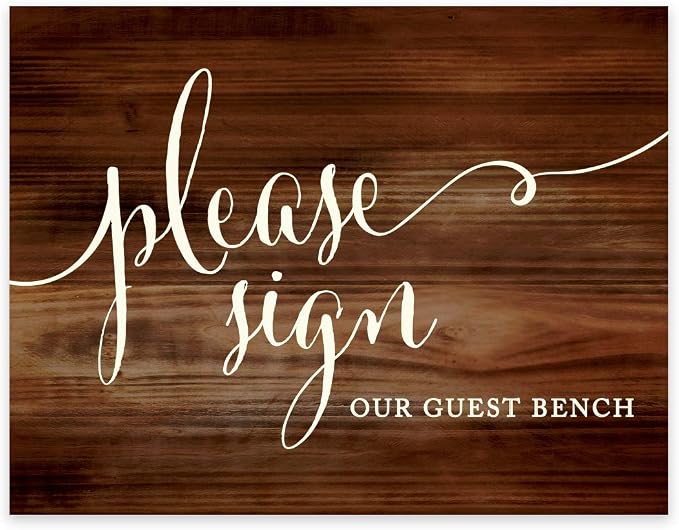 Andaz Press Wedding Party Signs, Rustic Wood Print, 8.5x11-inch, Please Sign by AndazPress