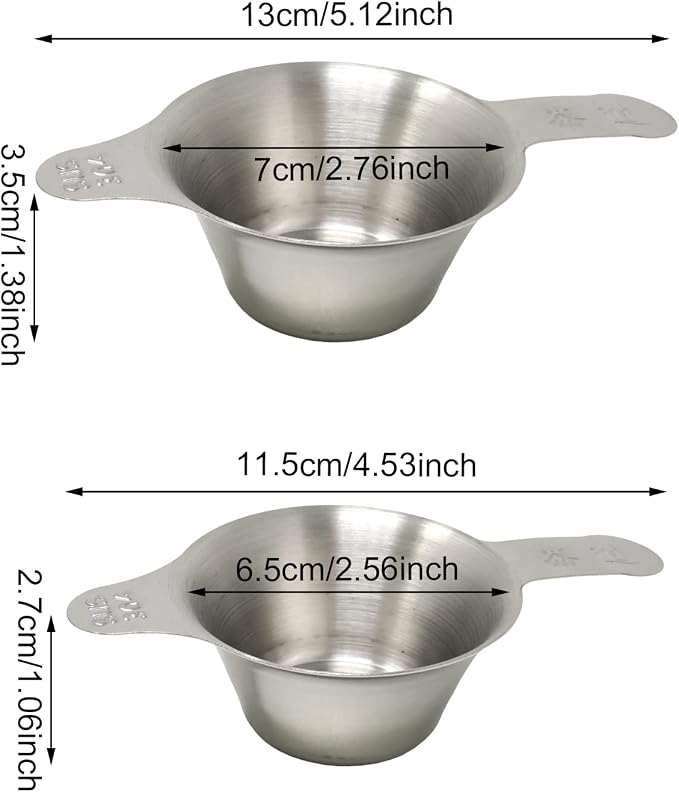 Honbay 2PCS Different Size 304 Stainless Steel Mini Strainer Fine Mesh Tea - Image 5