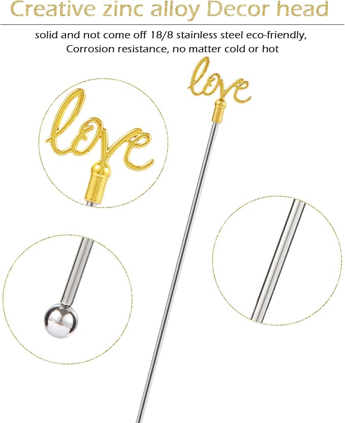 4Pcs Cocktail Stirrers Swizzle Sticks Stainless Steel 7.3" Coffee Stir Sticks - Image 4