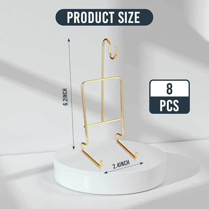 8 Pieces Tea Cup and Saucer Display Stand Holder Metal Cup Saucer Holder Pack - Image 2