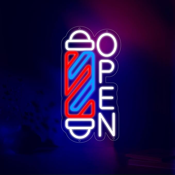 Neon Barber Open Sign for Business LED Open Signs Barber Shop light - Image 6