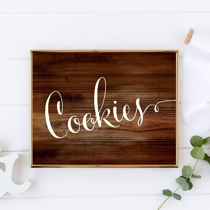 Andaz Press Wedding Party Signs, Rustic Wood Print, 8.5x11-inch, Cookies - Image 2