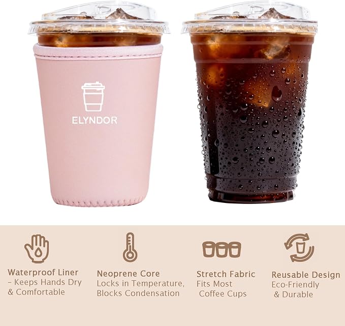 Reusable Insulated Sleeve for Iced Coffee Cup, Beverage Holder for Iced Coffee - Image 6