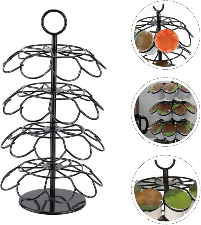 SECFOU 4-layer Rotatable Coffee Capsule Storage Rack Metal Holder - Image 8
