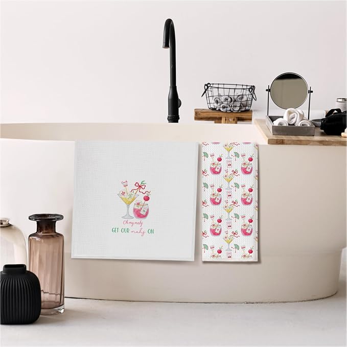 Coquette Mahjong Cocktail Kitchen Towels, Mahjong Lovers Players Gifts - Image 4