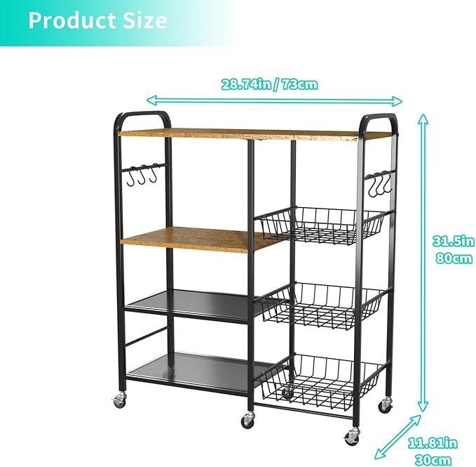 HapiRm Rolling Kitchen Microwave Cart - Image 7
