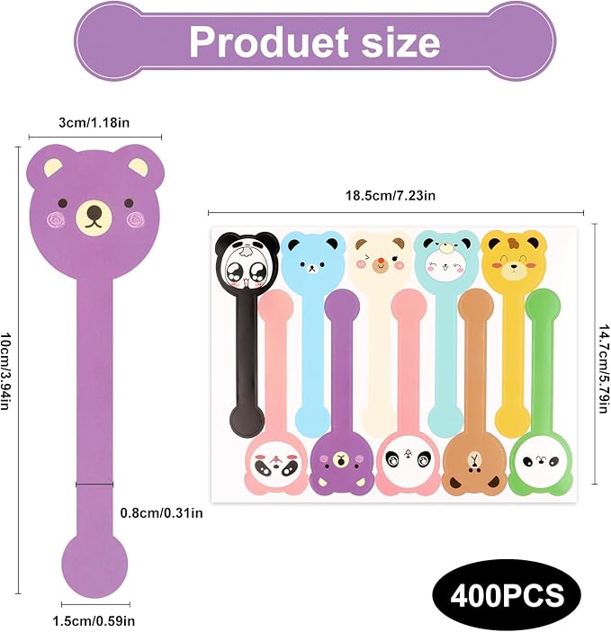 400Pcs Handmade Food Baking Seal Stickers Labels, Cute Animal Long Label Bakery - Image 2