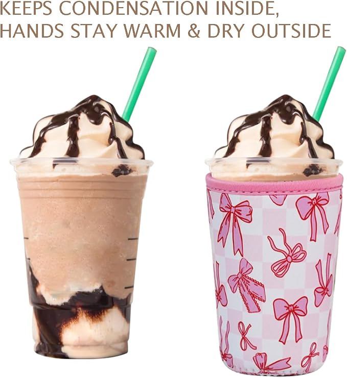 Reusable Insulated Neoprene Iced Coffee Cup Sleeve, Durable Drink Sleeve - Image 7