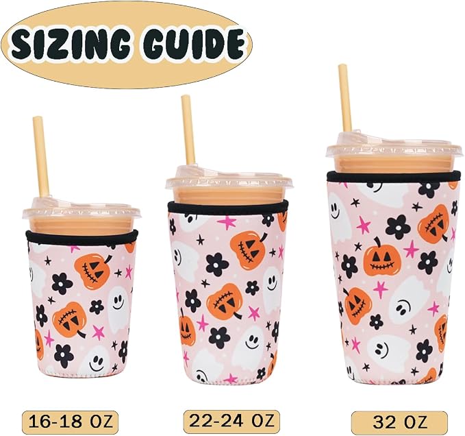 Reusable Insulated Neoprene Iced Coffee Cup Sleeve, Durable Drink Sleeve - Image 5