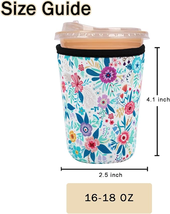Reusable Insulated Sleeve for Iced Coffee Cup, Coffee Neoprene Sleeve for Cold - Image 5