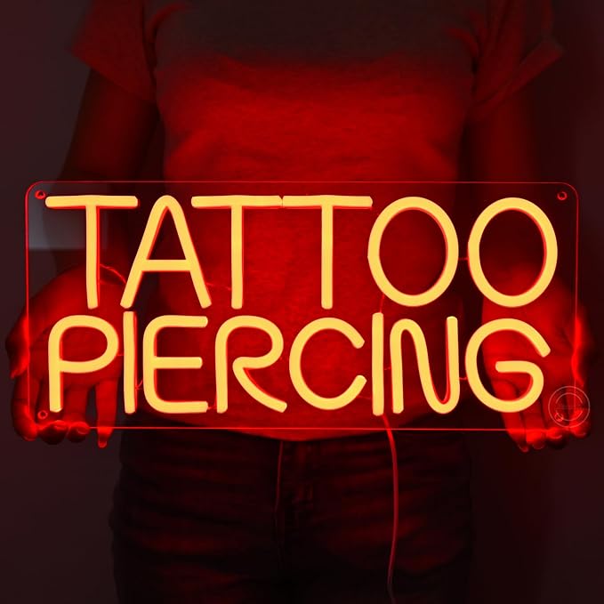 Britrio TATTOO Neon Light Sign for Tattoo Salon Studio Ear Body Piercing Shop by Britrio