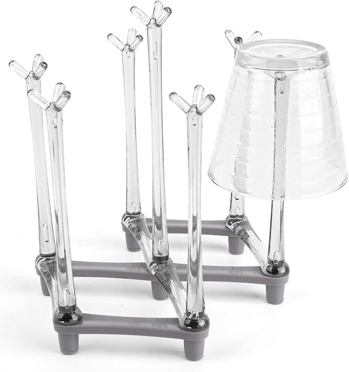 Yesland 2 Pack Retractable Cup Drying Rack, Plastic Non-slip Bottom Mug Tree - Image 3