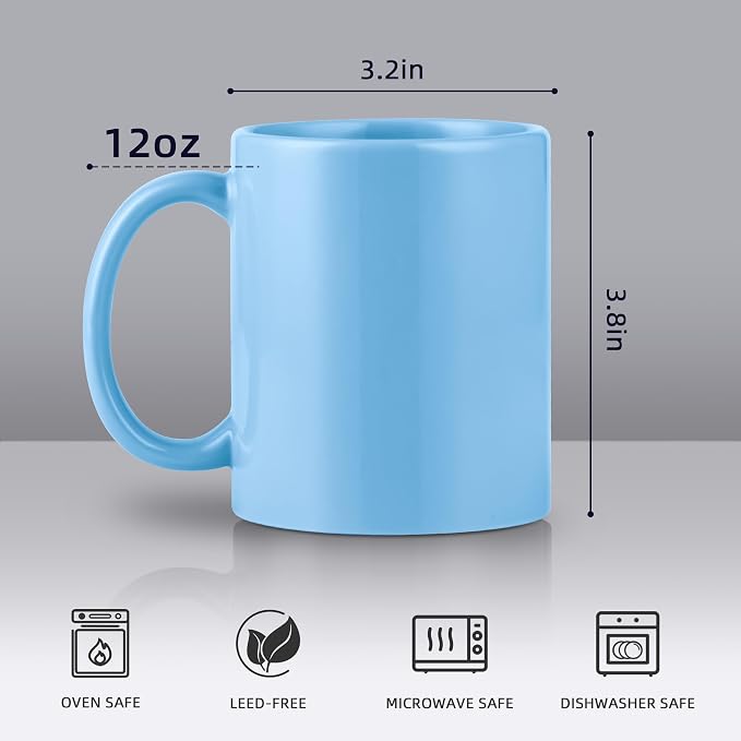 BYCNZB 12oz coffee mug set of 6 Coffee Mugs - Image 2