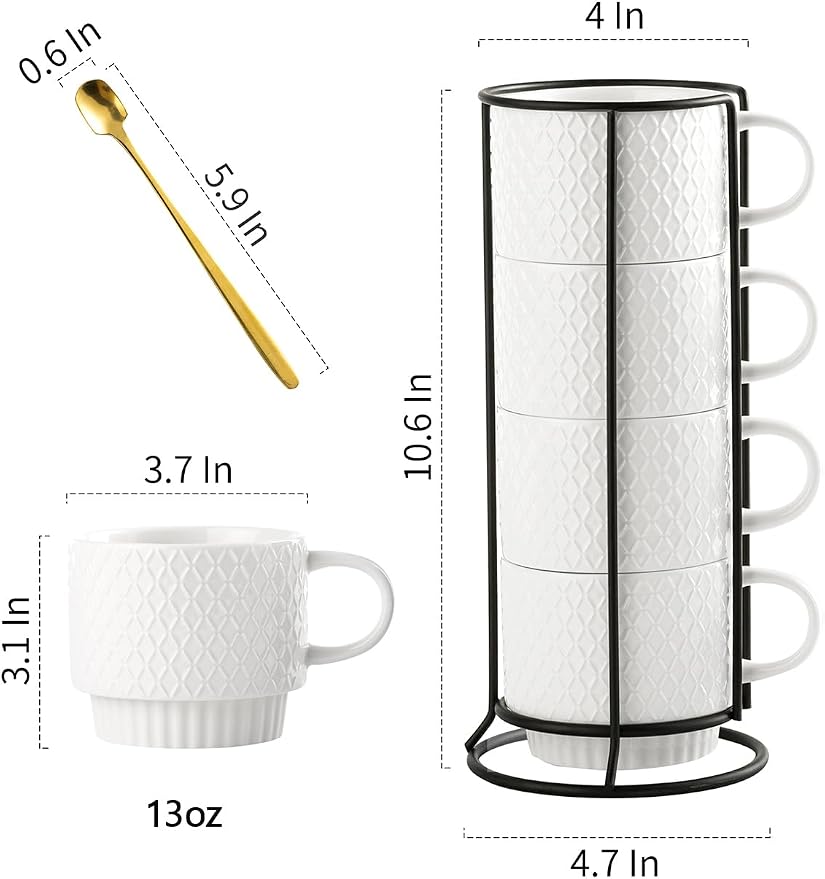 Gomakren Stackable Coffee Mugs Set - Image 4