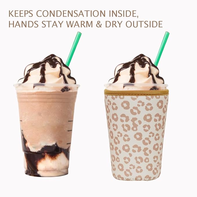 Reusable Insulated Neoprene Iced Coffee Cup Sleeve, Durable Drink Sleeve - Image 6