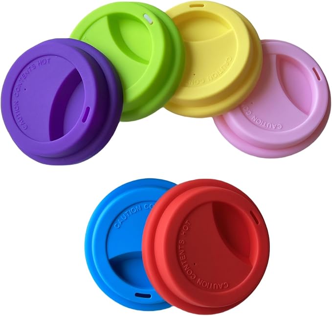Silicone Cup Covers, Reusable Silicone Lids by NumRealmNumberIDTagsLabels