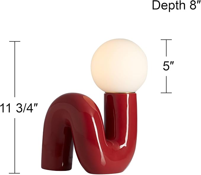 360 Lighting Fondant 11 3/4" Small Mid Century Modern Accent Table Lamp Velvet - Image 4