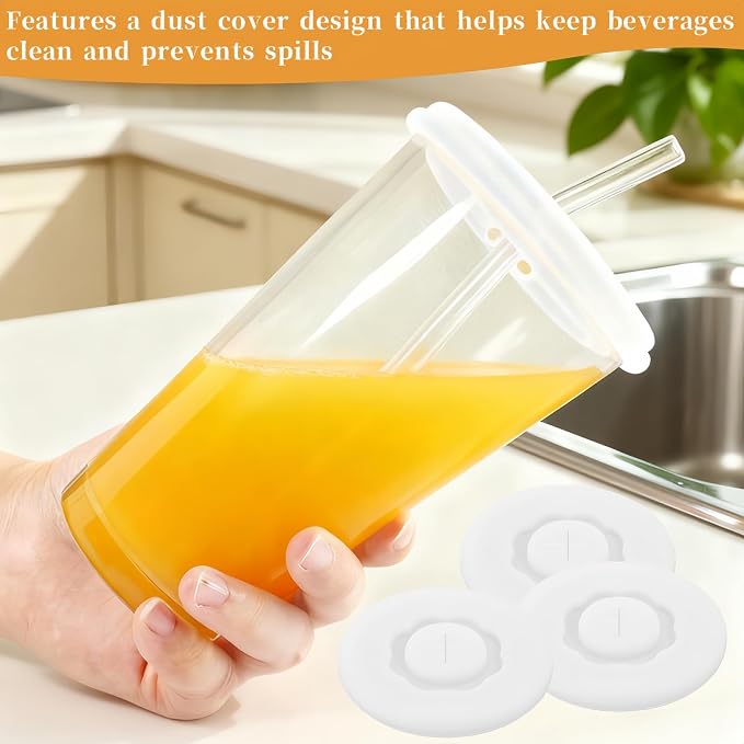 6 Pcs Cross shaped silicone cup lid, Transparent Cup Lid - Image 5