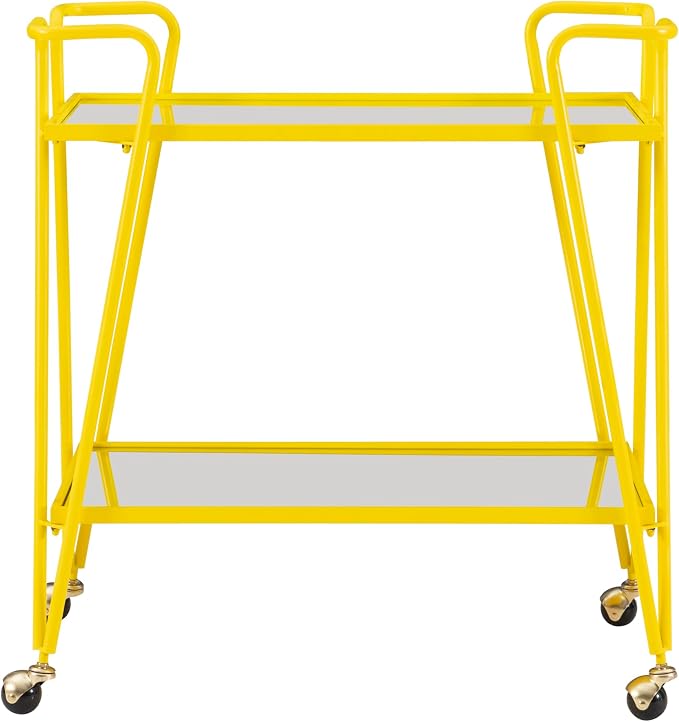 Linon Gina Yellow Mid Century Bar Cart - Image 17