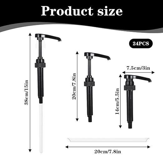 24 Pack Coffee Syrup Pumps, Pump Dispenser - Image 2