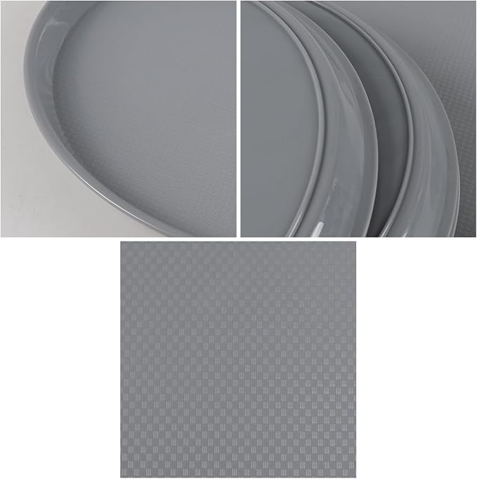 4 Pcs 13.6'' Restaurant Serving Trays, Plastic Non Slip Tray - Image 3