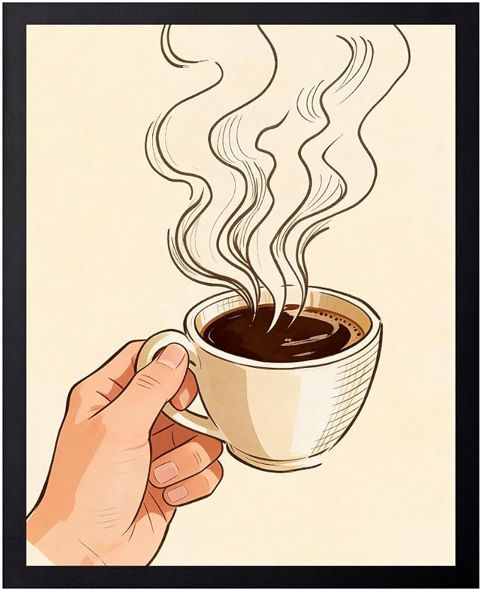 Lawrence Williams Designs Steaming Coffee Cup Poster by LawrenceWilliamsDesigns