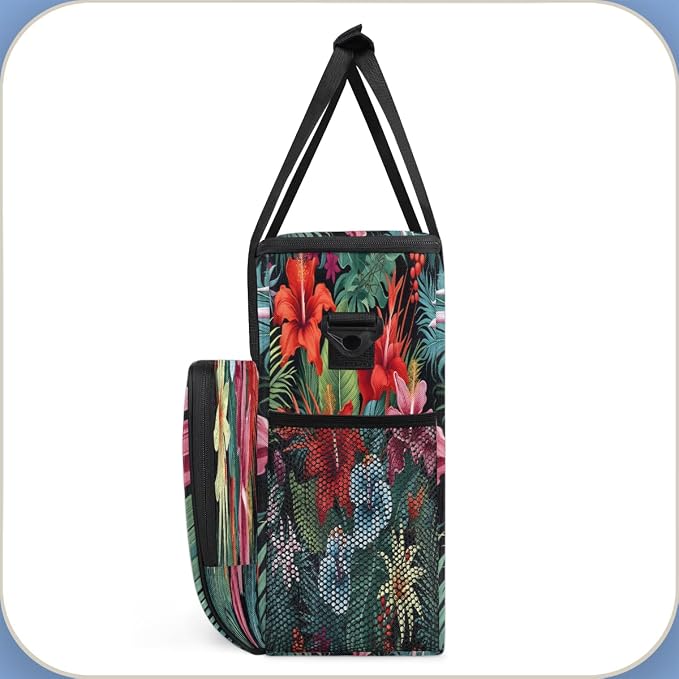 Tropical Palm Leaves Hibiscus Flowers Coffee Machine Bag Compatible - Image 4