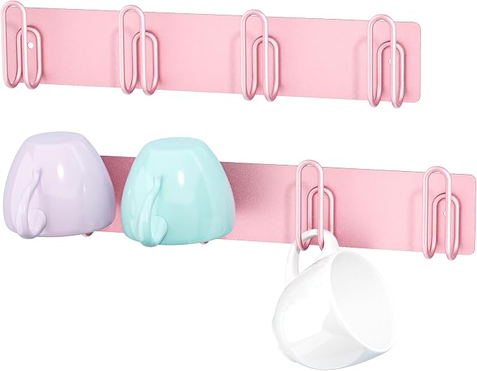 Mug Holder Wall Mounted, 2 Pack Coffee Cup Hooks, Metal Mug Rack by WelcometotheXILIMEN