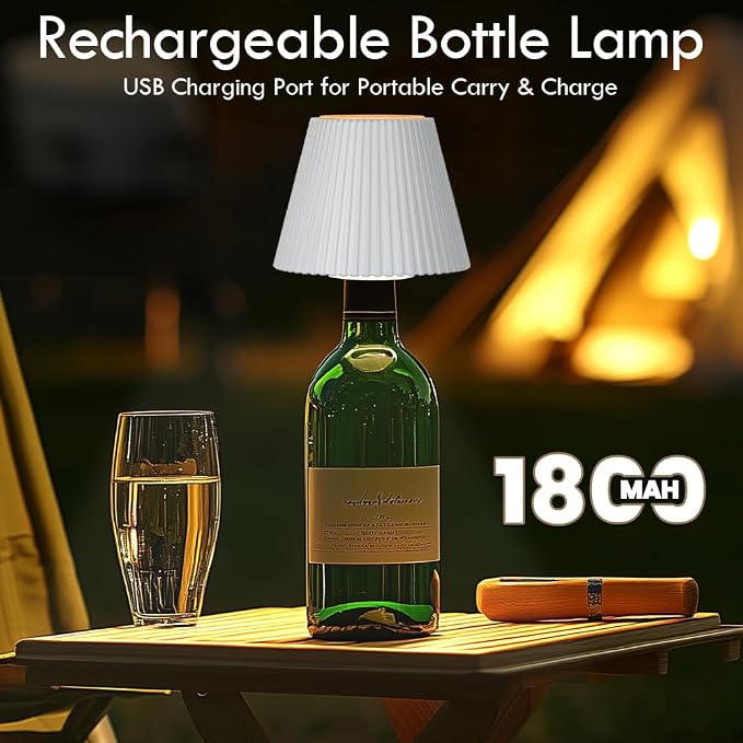 WILIT Wireless Botte Lamp Shade, LED Liquor Bottle Light 3 Level Brightness - Image 4