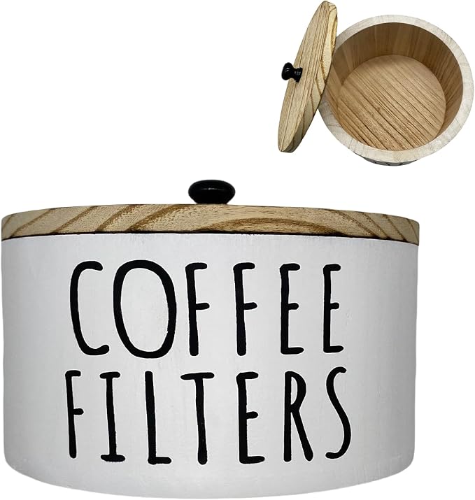 Coffee Filter Holder Filter Box Storage Container Rustic Filter Dispenser Basket by LONGTAO