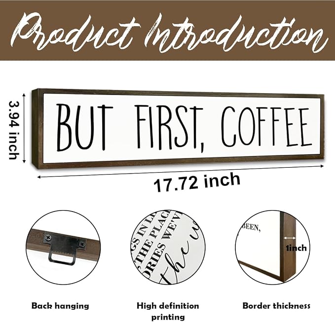Coffee Signs for Coffees Station Decor, Farmhouse Table Shelf Decoration - Image 2