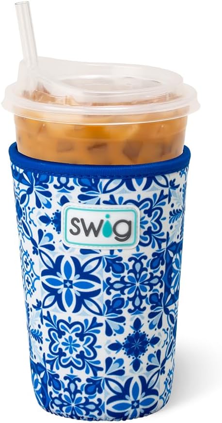 Swig Life Medium Iced Cup Coolie, Standard 22oz Iced Coffee Cup Insulator Sleeve by SwigLife