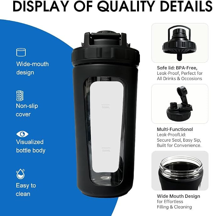 26oz Glass Protein Shaker Bottle - Image 5