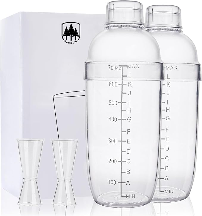 2-Piece 24oz Plastic Cocktail Shaker Set - by Unknown
