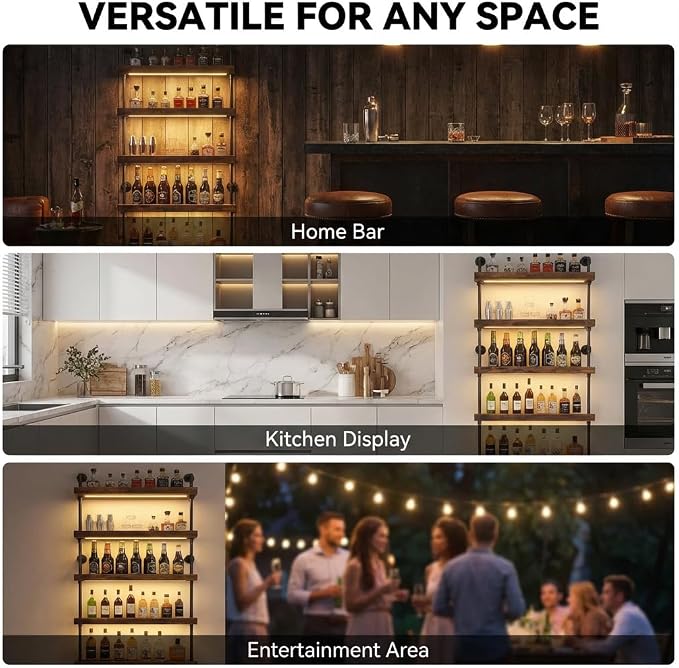 5-Tier Wall Mounted Wine Rack - Image 2